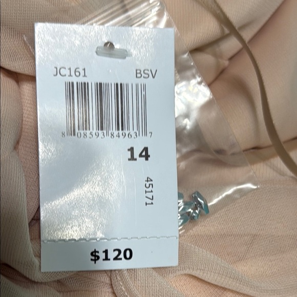 DJ Jaz Women's Beaded Neck Cap Sleeve Evening Gown Size 14 NWT - Picture 6 of 6